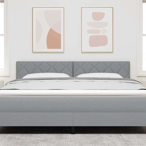 vidaXL Headboard with Headboard Light Grey 180 cm Faux Leather