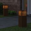 vidaXL Solar LED Pathway Light 2 pcs Corten Steel Corten Steel
