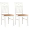 vidaXL Dining Chairs 2 pcs White Solid Oak Wood