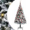 vidaXL Artificial Christmas Tree with 150 LEDs with Stand White 150 cm