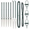 vidaXL Ground Spike Fence Post 7 pcs Green Powder-Coated Steel