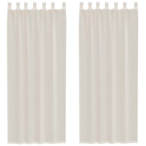 vidaXL Voile Curtains with Tab Top 2 pcs Cream
