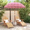 vidaXL Balinese Parasol 260 Pink 210-220 cm Cotton and solid wood