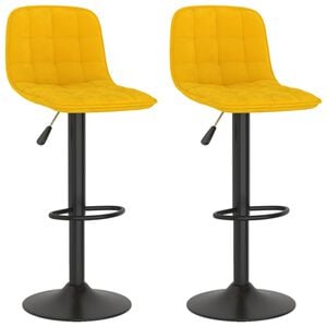 vidaXL Bar Stools 2 pcs Yellow Velvet