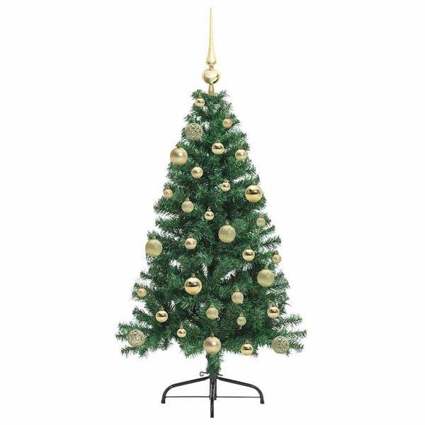 vidaXL Artificial Pre-lit Christmas Tree Green 120 cm PVC
