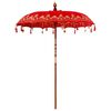 vidaXL Balinese Parasol Red (180-190) x 260 cm Cotton and Wood