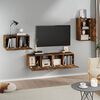 vidaXL 4 Piece TV Cabinet Set Smoked Oak Engineered Wood