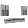 vidaXL 7 Piece TV Wall Cabinet Set with LED Lights Grey Sonoma