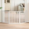 vidaXL Dog Gate Foldable 3 Panels White 150 cm Poplar Wood