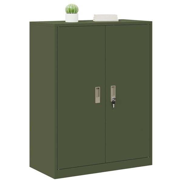 vidaXL Storage Cabinet Olive Green 80 x 40 x 105 cm Steel
