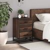 vidaXL Bedside Cabinet Brown Oak 40x34.5x60 cm Engineered Wood and Metal