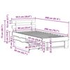 vidaXL Bed Frame with Headboard Wax Brown 90 x 200 cm Solid Pine Wood