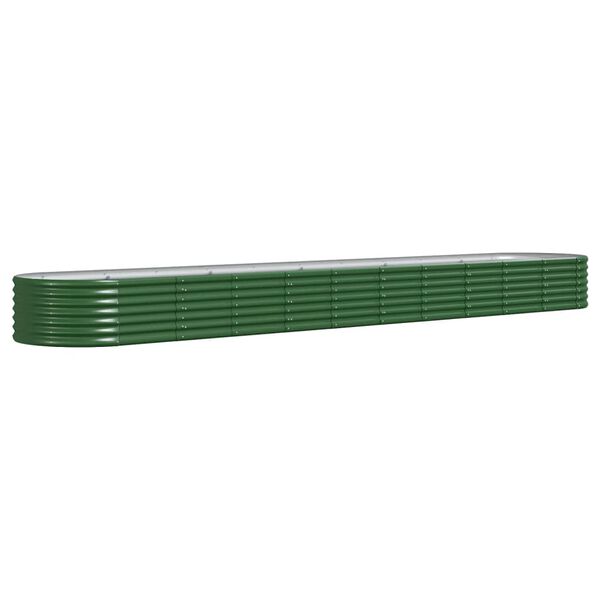 vidaXL Garden Raised Bed Galvanised Steel 440x80x36 cm Green