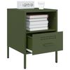 vidaXL Bedside Cabinets 2 pcs Olive Green 36x39x50.5 cm Steel