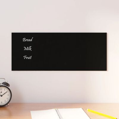 vidaXL Wall-mounted Magnetic Board Black 50x20 cm Tempered Glass