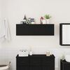 vidaXL Bathroom Wall Cabinet Black 100x25x30 cm Engineered Wood