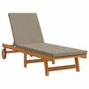 vidaXL Sun Lounger Reclining 2-person 3 pcs Brown Solid Acacia Wood