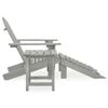 vidaXL Garden Adirondack Chair with Ottoman&Table Solid Fir Wood Grey