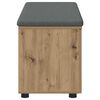 vidaXL Hall Bench with Cushion with Door Artisan Oak 100 x 38 x 46 cm