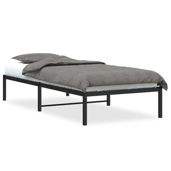 vidaXL Metal Bed Frame without Mattress Black 90x200cm