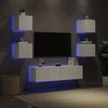 vidaXL 6 Piece TV Wall Units with LED White Engineered Wood