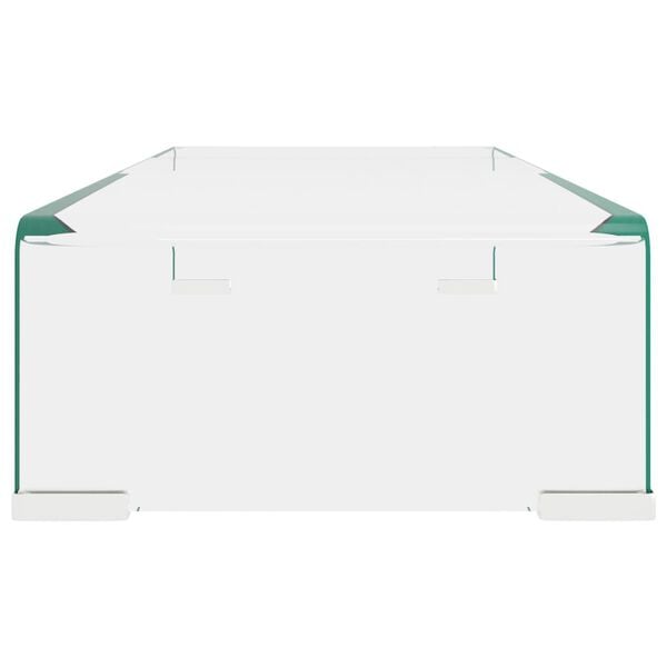 vidaXL TV Stand/Monitor Riser Glass Clear 60x25x11 cm