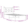 vidaXL Metal Bed Frame without Mattress with Headboard White 100x200cm