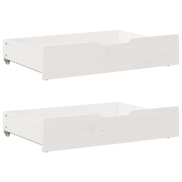 vidaXL Under-Bed Drawers 2 pcs White 80x55x17 cm Solid Wood Pine