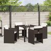 vidaXL Garden Dining Set 5 pcs Brown Poly Rattan