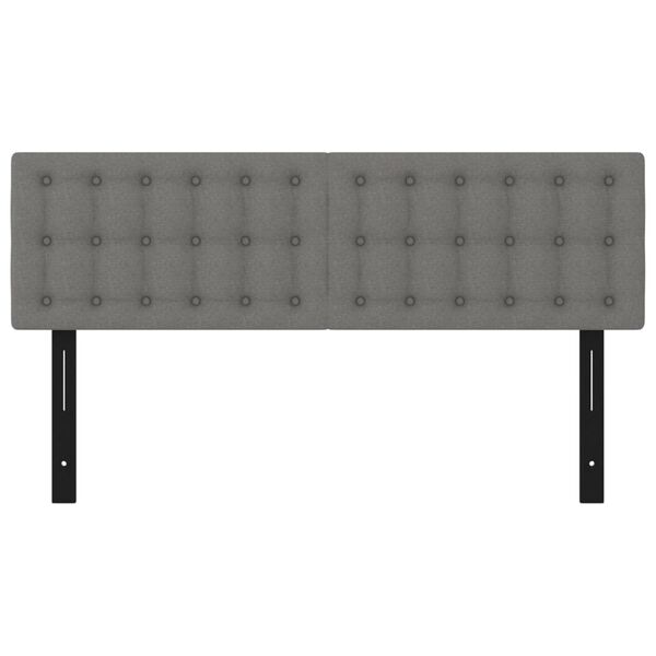 vidaXL Headboards 2 pcs Dark Grey 72x5x78/88 cm Fabric