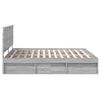 vidaXL Bed Frame Grey Sonoma 200 x 200 cm Solid Pine Wood