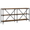 vidaXL Console Table Smoked Oak 160x30x75 cm Engineered Wood and Iron