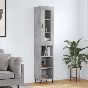 vidaXL Highboard Concrete Grey 34,5x34x180 cm Engineered Wood