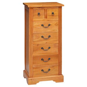 vidaXL Chest of Drawers Natural 45 x 35 x 100.5 cm Solid Mahogany Wood