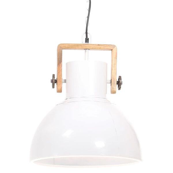 vidaXL Industrial Hanging Lamp 25 W White Round 40 cm E27