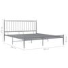 vidaXL Bed Frame without Mattress Grey Metal 180x200 cm Super King
