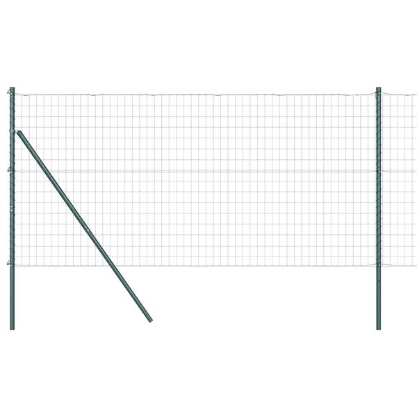 vidaXL Fence with Post Green 1.2 x 10 m Steel and PVC
