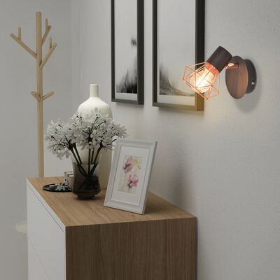 vidaXL Wall Lamp 2 pcs E14 Black and Copper