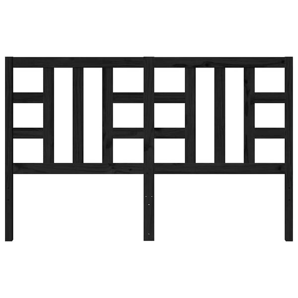 vidaXL Bed Headboard Black 146x4x100 cm Solid Wood Pine