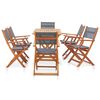 vidaXL 7 Piece Outdoor Dining Set Grey Solid Eucalyptus Wood
