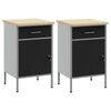 vidaXL Work Cabinet with Drawer 2 pcs Black and Grey 100 x 55 x 85 cm