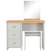 vidaXL Dressing Table with Mirror and Stool Grey 104x45x131 cm