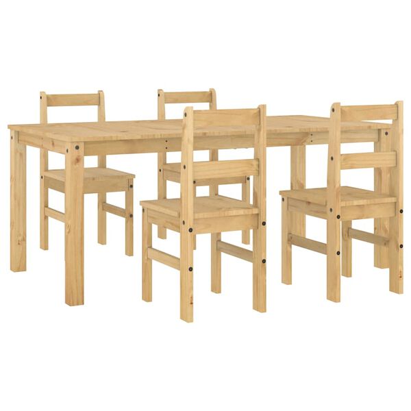 vidaXL 5 Piece Dining Set Panama Solid Wood Pine