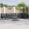 vidaXL Garden Sofa Set with Cushion 6 pcs Black Steel