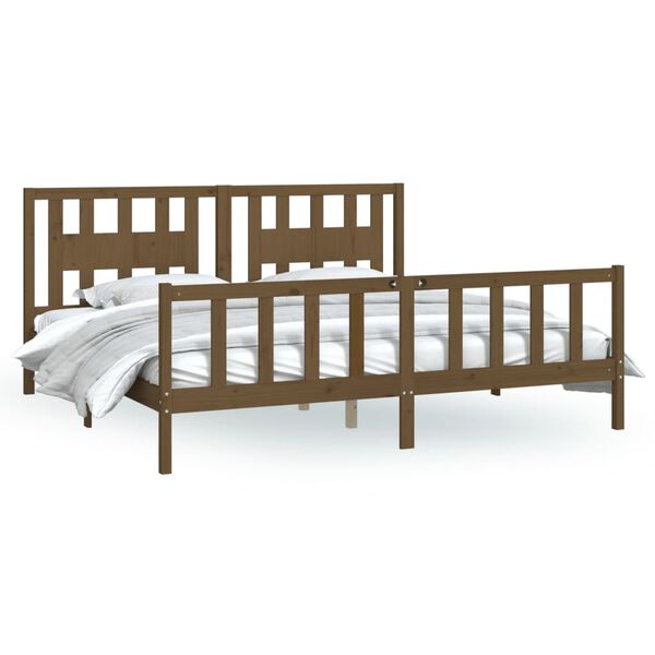 vidaXL Bed Frame without Mattress Honey Brown Solid Wood Pine 200x200 cm