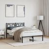 vidaXL Metal Bed Frame without Mattress with Headboard Black 120x190cm