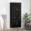 vidaXL Highboard Black Oak 69.5 x 34 x 180 cm Engineered Wood