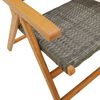 vidaXL Reclining Garden Chairs 4 pcs Grey Poly Rattan and Solid Wood