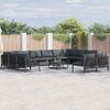 vidaXL Garden Sofa Set with Cushion 13 pcs Black Steel