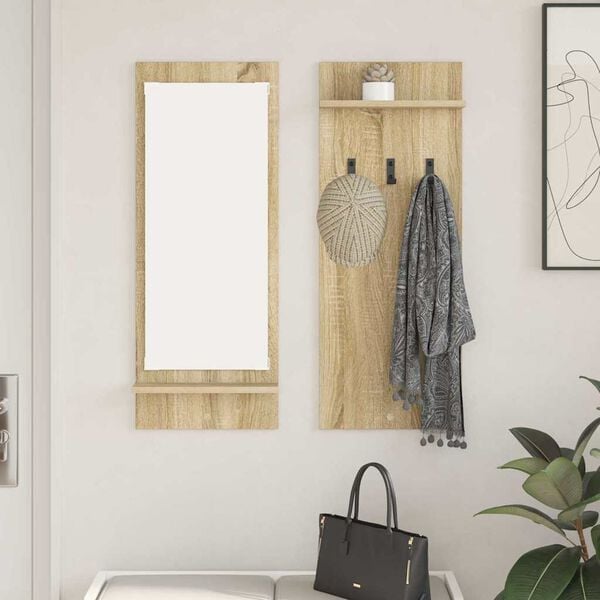 vidaXL Wall-Mounted Coat Rack with Shelf Sonoma oak 70 x 10 x 90 cm